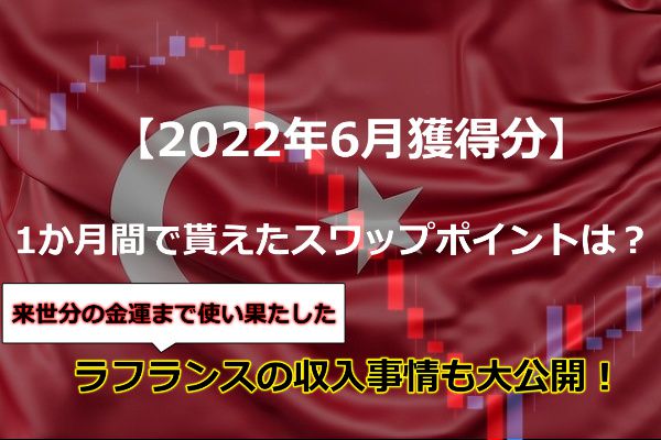 【2022年6月獲得分】トルコリラスワップポイント127,237円ゲット！