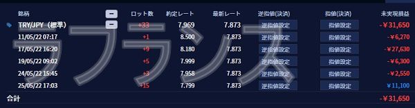 2022年6月3日時点でIG証券では33万通貨のトルコリラを保有中