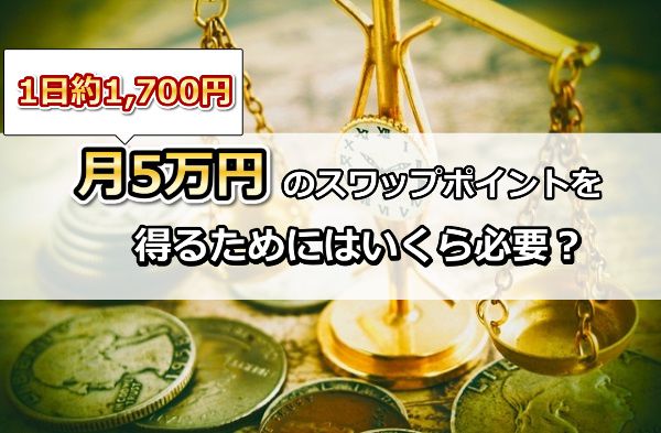 月5万円のスワップポイントを得るために必要な資金